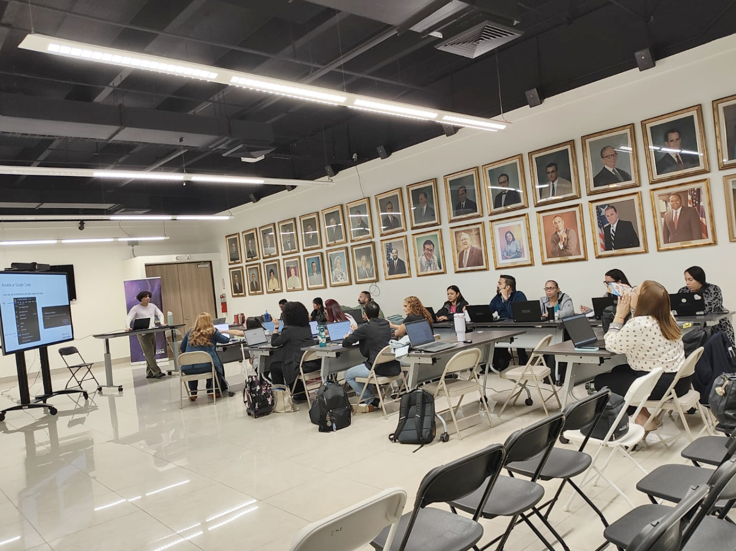 Participants working during a coding camp session
