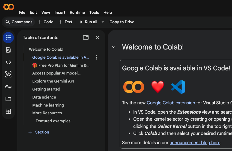 Google Colab (Colaboratory) es un servicio gratuito en la nube de Google basado en Jupyter Notebooks que permite escribir y ejecutar código Python desde el navegador sin configuraciones previas